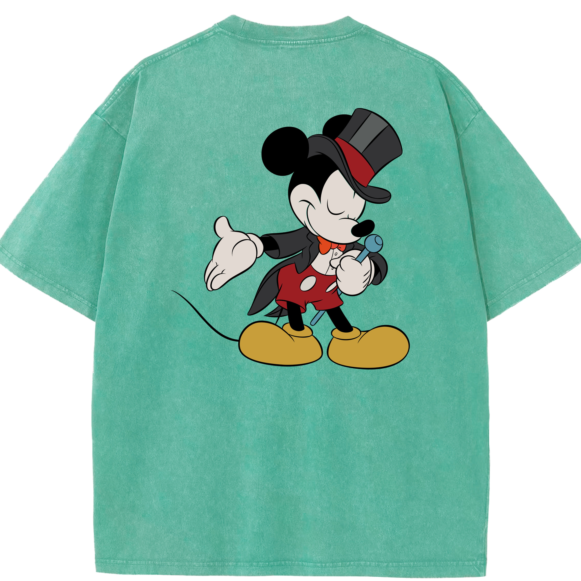 （画像用） ミッキーマウス Mickey Mouse 綿100% ヴィンテージ風 半袖Tシャツ（背面プリント）